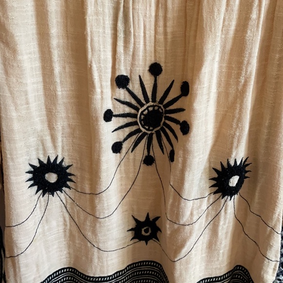 Free People New Romantics Pink Black Embroidered Tunic Dress S - Picture 7 of 16